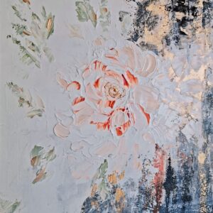 Embossed Rose Elegance – Acrylic Painting on Canvas