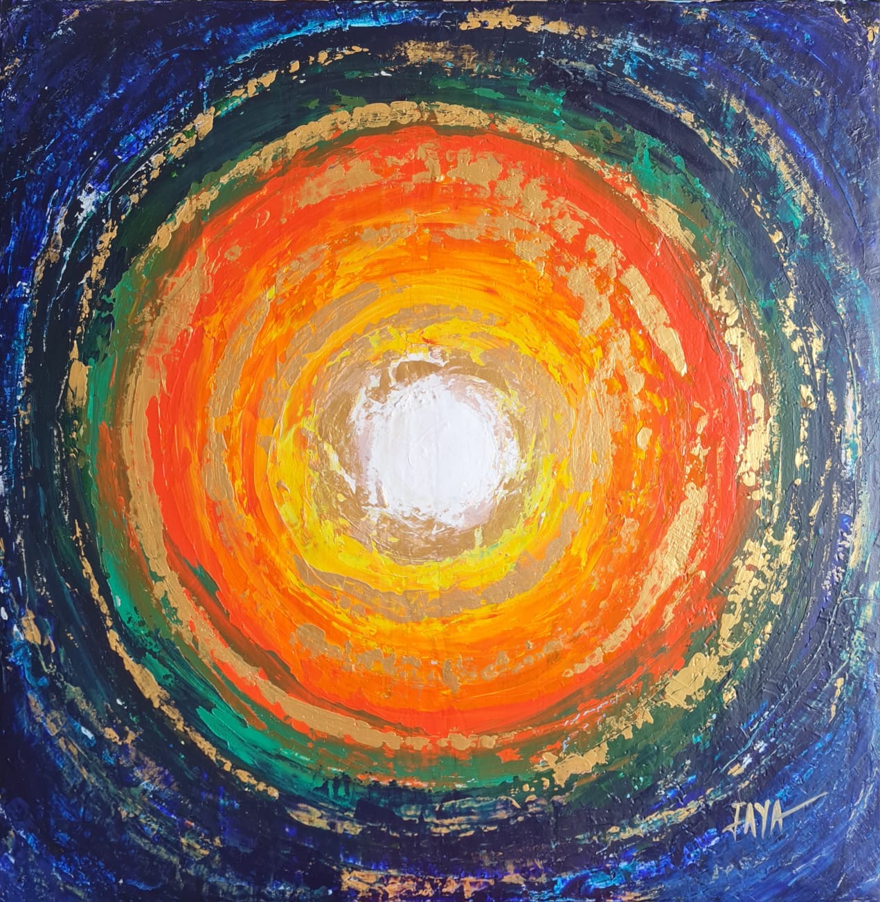 Sunburst Abstract – Acrylic Painting on Canvas