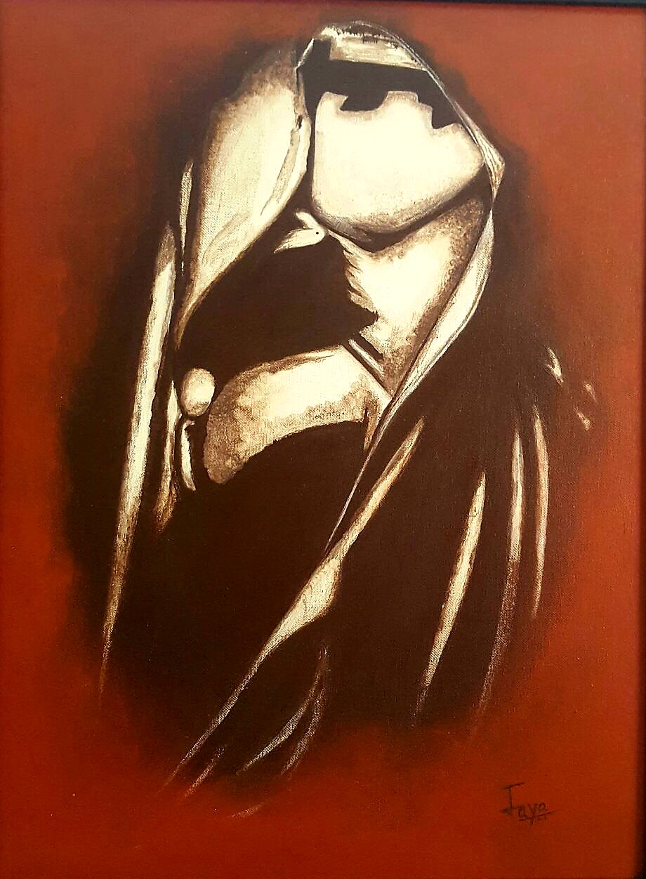 Veiled Embrace – Acrylic Painting on Canvas